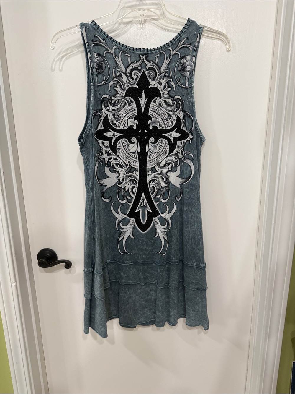 Vocal Brand Women's Blue Graphic Cross Tank Dress - Picture 4 of 4